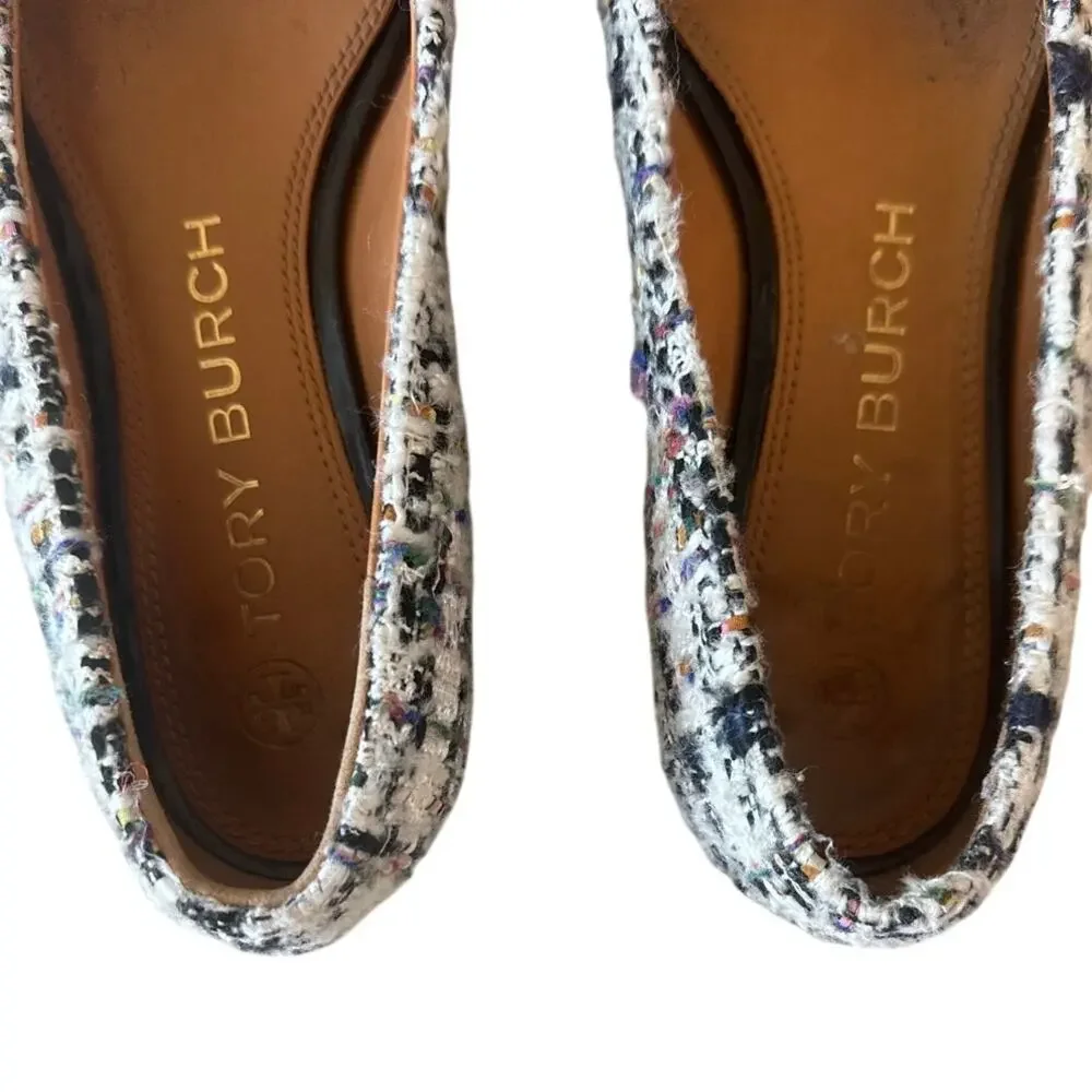 Tory Burch Gigi Tweed Pointed Toe Flats‎ Multicolor 6.5